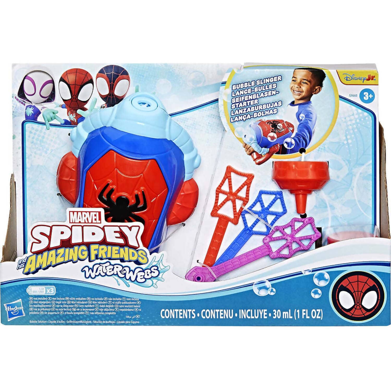 Marvel - Spidey & and His Amazing Water Webs Bubble Slinger - Hasbro