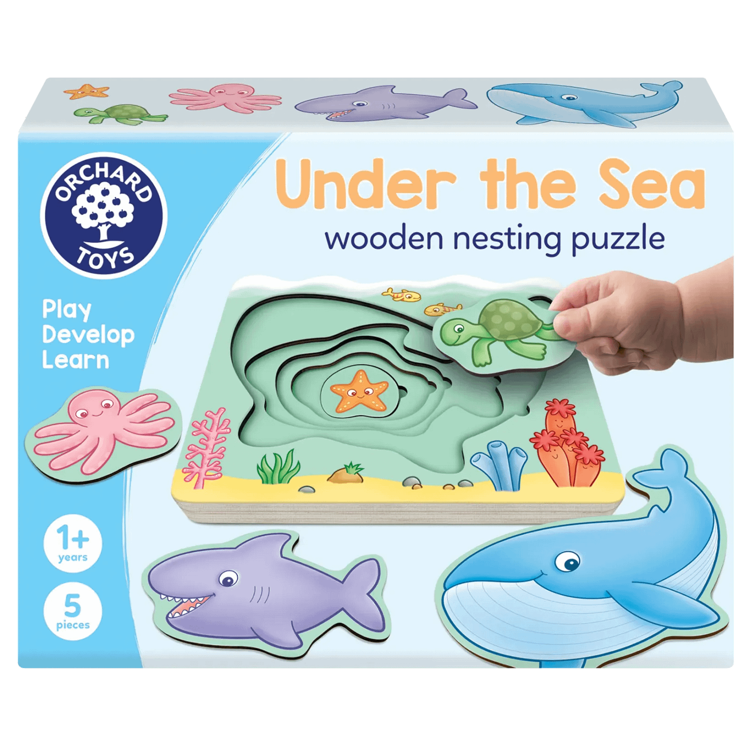 Orchard Toys - Under the Sea Wooden Nesting Puzzle 5 Pieces