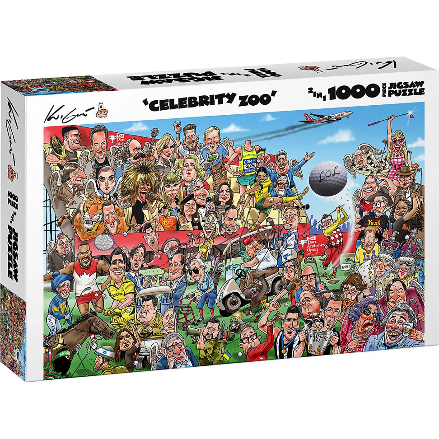 Mark Knight - Celebrity Zoo 2in1 Jigsaw Puzzle 1000pc Jedko