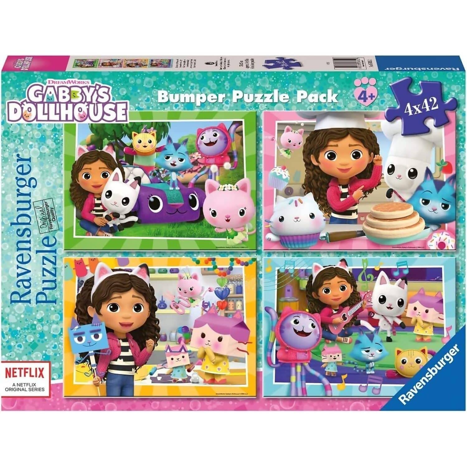 Ravensburger - Gabby's Dollhouse Bumper Puzzle Pack - Jigsaw Puzzle 4 X 42pc