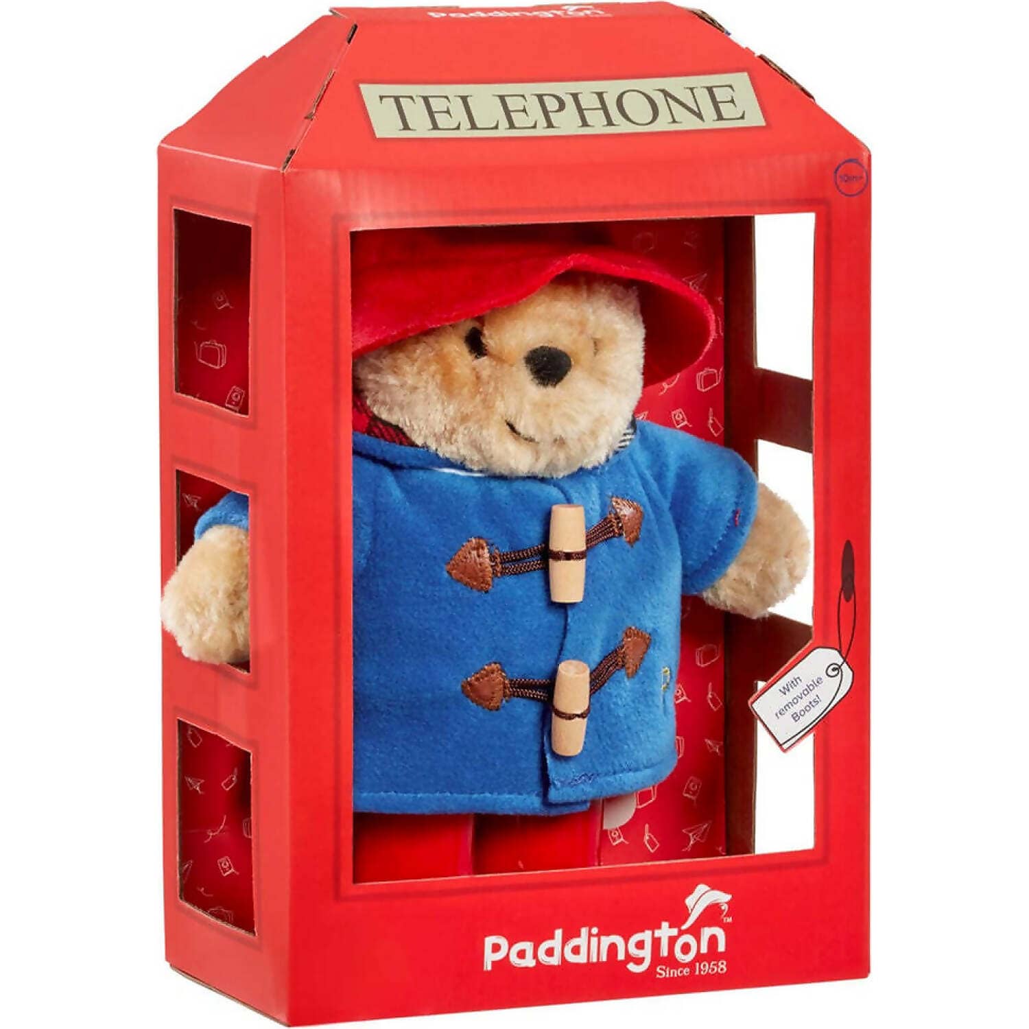 Paddington Bear - Paddington In Phone Box 25cm Plush - Jasnor