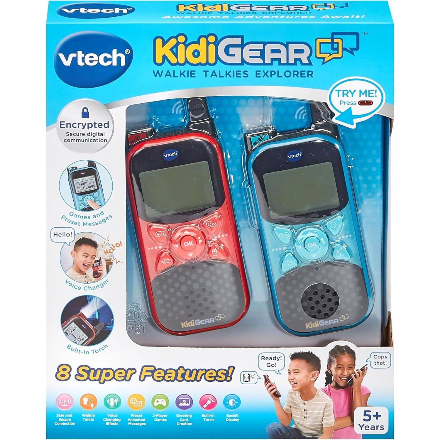 Vtech - Kidigear Walkie Talkies Explorer Blue/red