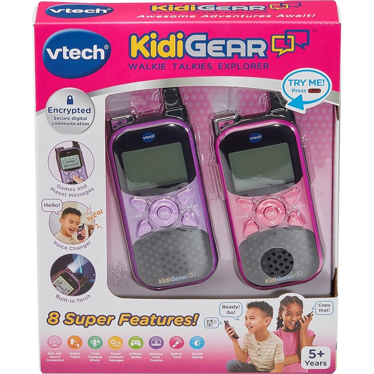 Vtech - Kidigear Walkie Talkies Explorer Pink/purple