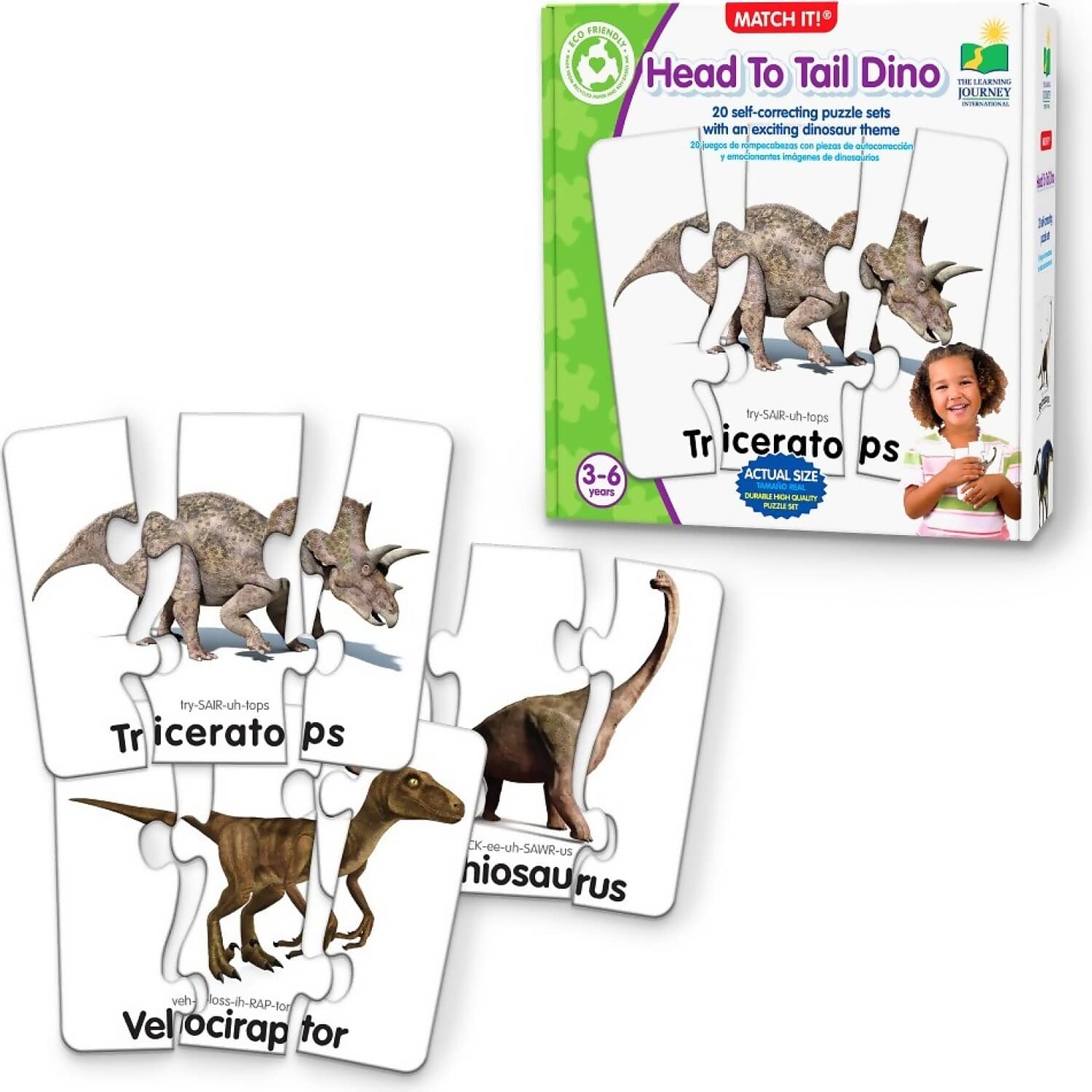 The Learning Journey - Match It! Head To Tail Dino