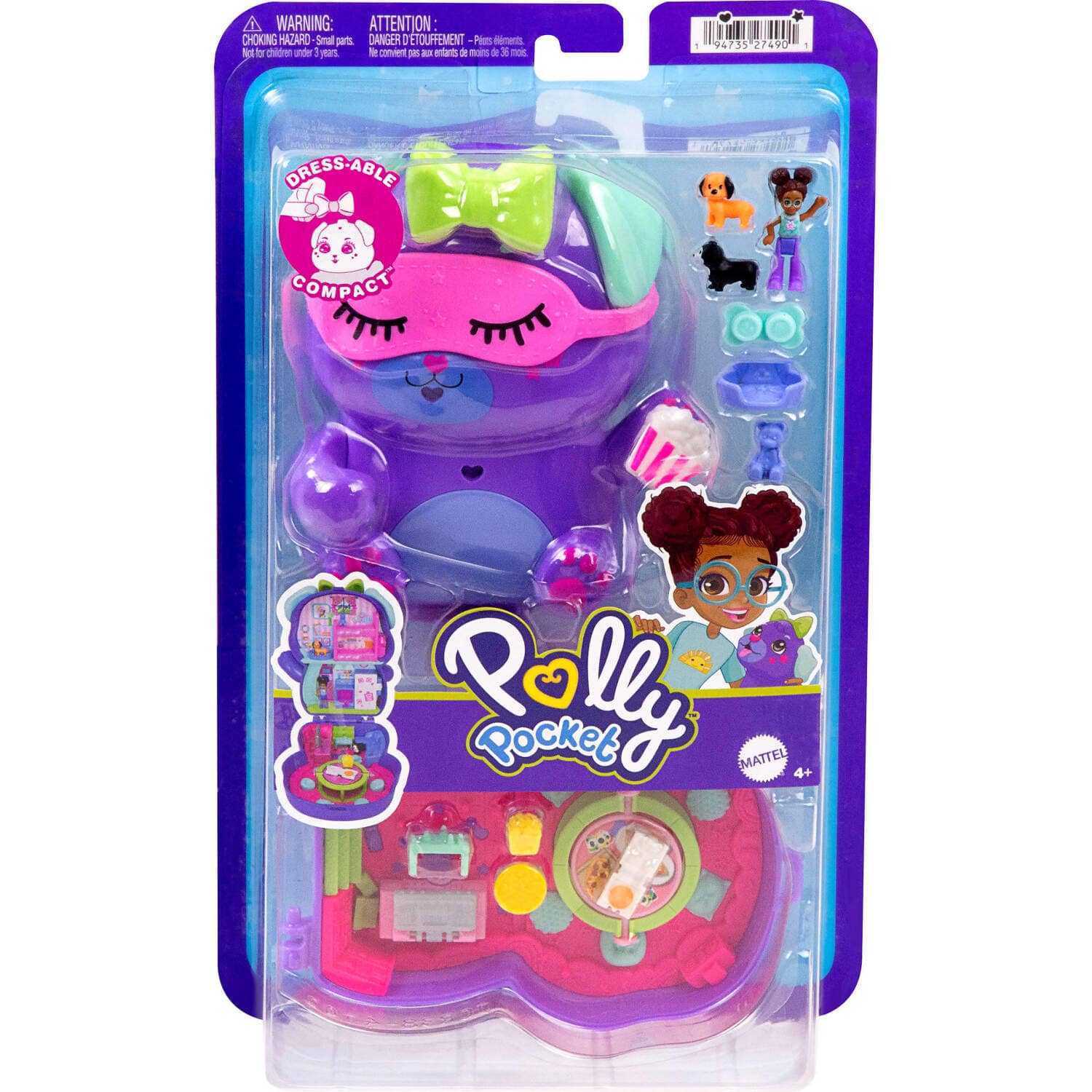 Polly Pocket - Sleepover Puppy Compact Playset - Mattel