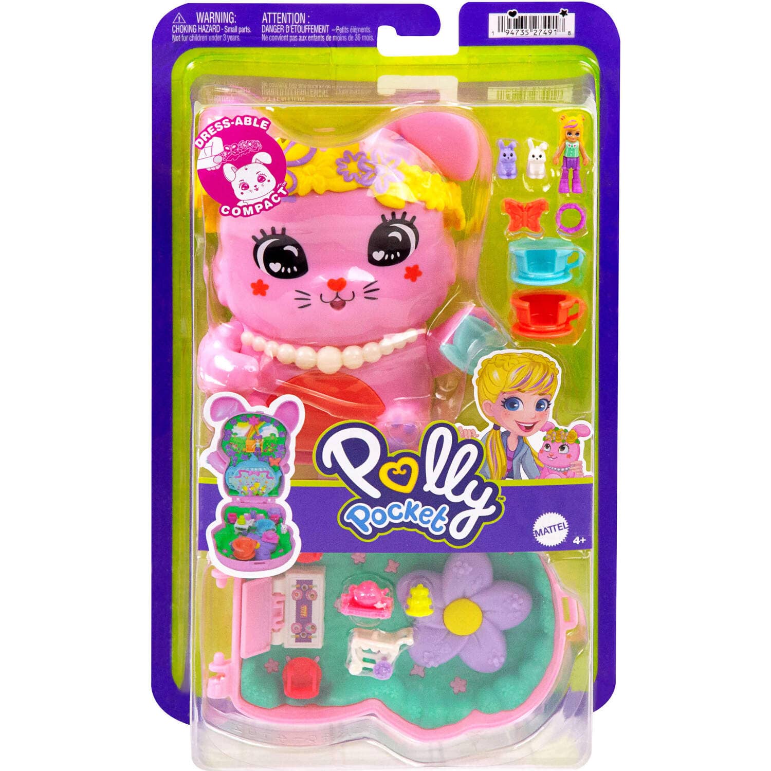 Polly Pocket - Tea Party Bunny Compact Playset - Mattel