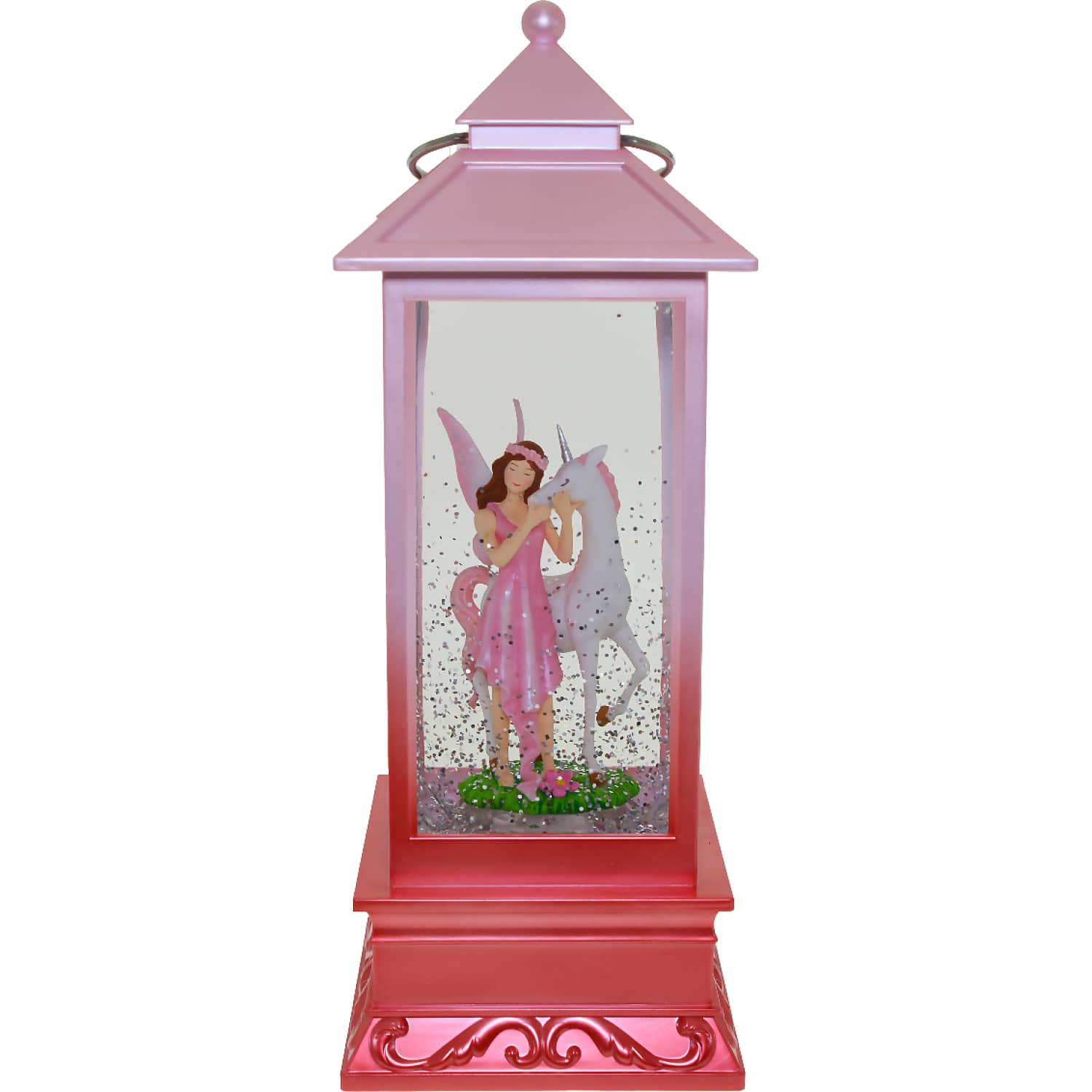 Cotton Candy - Pink Twirling Motion Lantern Fairy With Unicorn