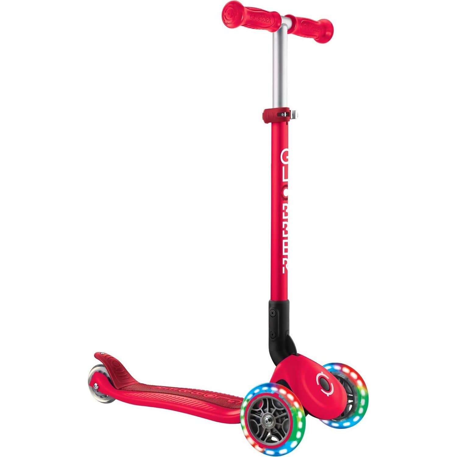 Globber - Primo Foldable Lights Scooter - Red/dark Red