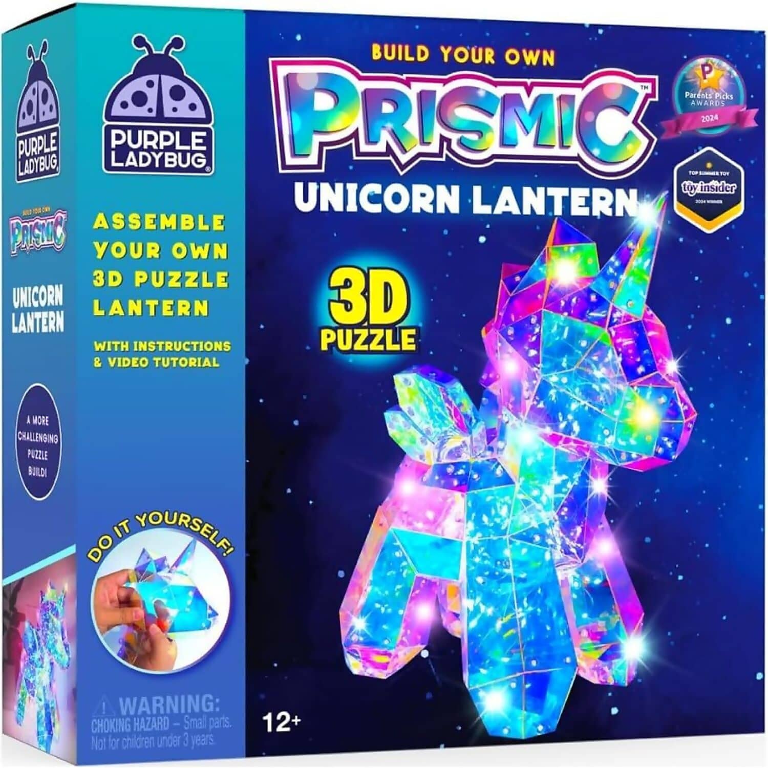 Purple Ladybug - Prismic Unicorn Lantern 3B Shape Puzzle Kit