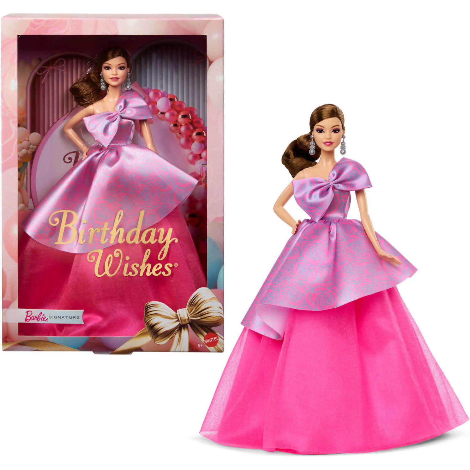 Barbie - Signature Birthday Wishes Doll Collectible Fashion Doll In Satiny Pink Dress