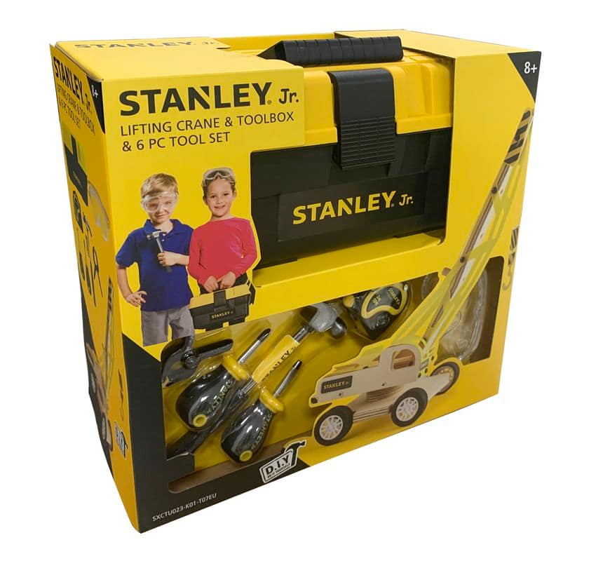 Stanley Jr Lifting Crane Set Toolbox And 6 Tools Playset