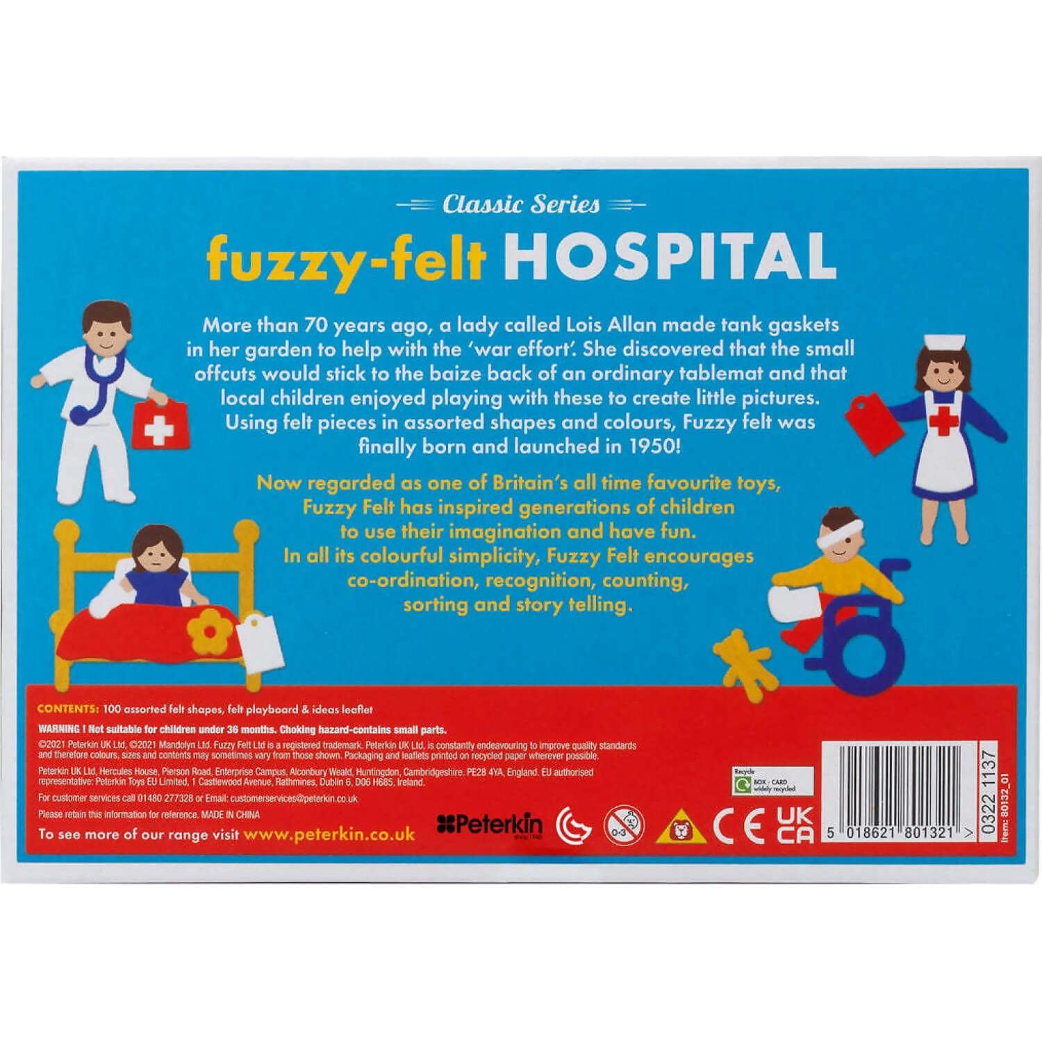 Peterkin Fuzzy Felt Classic Series Hospital